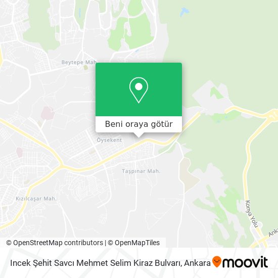 Incek Şehit Savcı Mehmet Selim Kiraz Bulvarı harita
