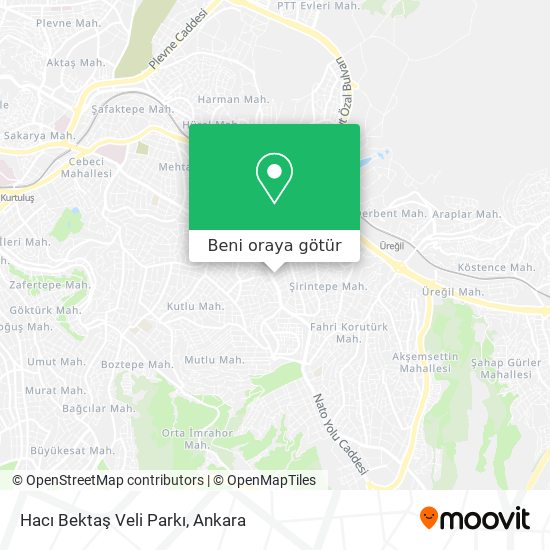 Hacı Bektaş Veli Parkı harita