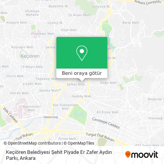 Keçiören Belediyesi Şehit Piyade Er Zafer Aydın Parkı harita