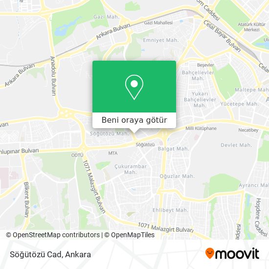 Söğütözü Cad harita