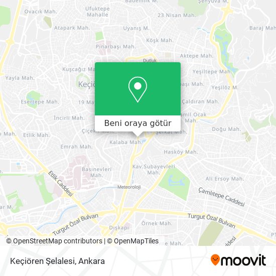 Keçiören Şelalesi harita