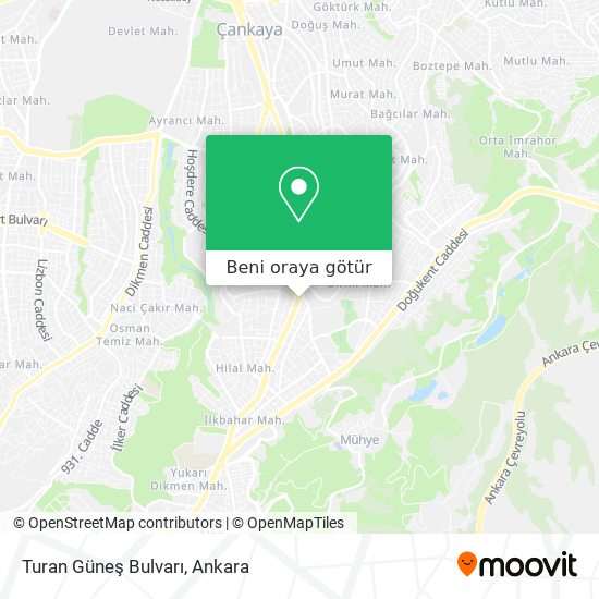 Turan Güneş Bulvarı harita