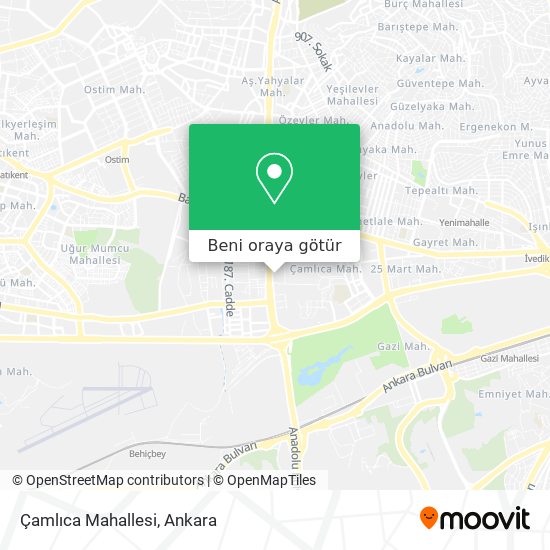 Çamlıca Mahallesi harita