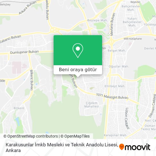 Karakusunlar İmkb Mesleki ve Teknik Anadolu Lisesi harita