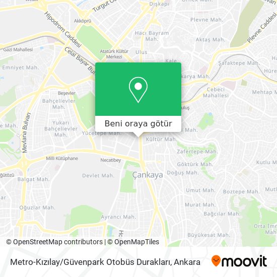 Metro-Kızılay / Güvenpark Otobüs Durakları harita