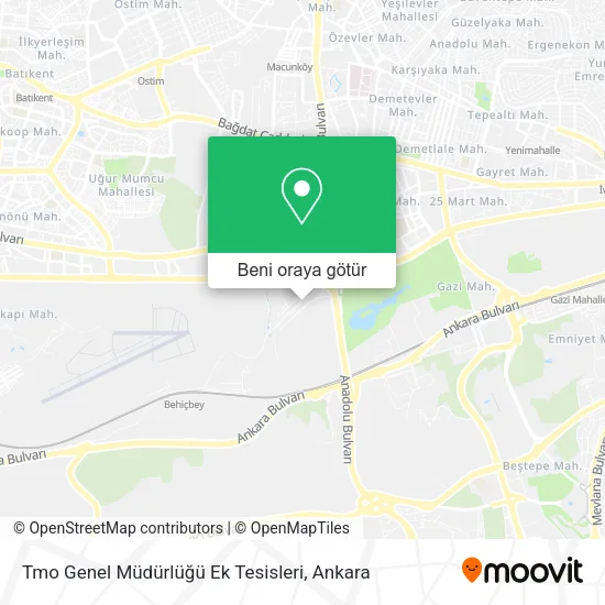 Tmo Genel Müdürlüğü Ek Tesisleri harita