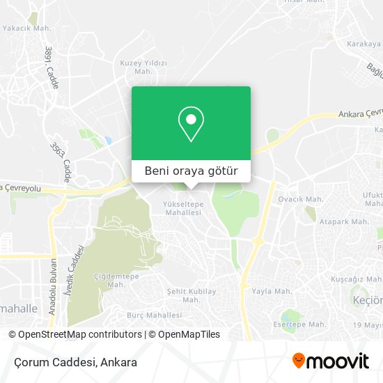 Çorum Caddesi harita