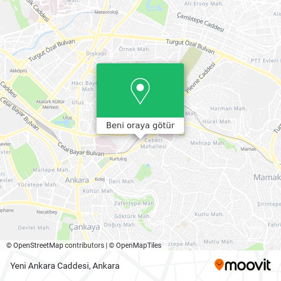 Yeni Ankara Caddesi harita