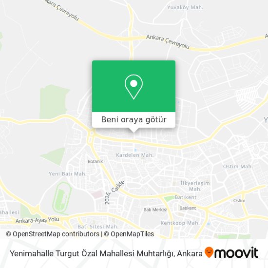 Yenimahalle Turgut Özal Mahallesi Muhtarlığı harita