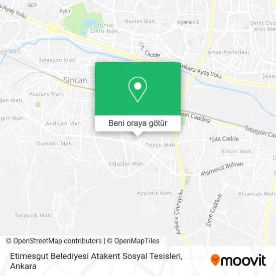 Etimesgut Belediyesi Atakent Sosyal Tesisleri harita