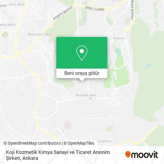 Koji Kozmetik Kimya Sanayi ve Ticaret Anonim Şirketi harita