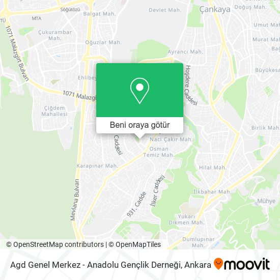 Agd Genel Merkez - Anadolu Gençlik Derneği harita