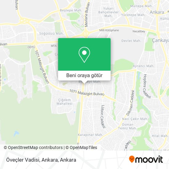 Öveçler Vadisi, Ankara harita