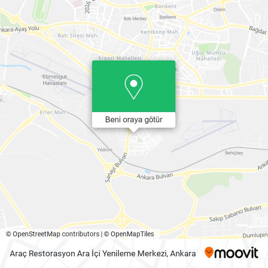 Araç Restorasyon Ara İçi Yenileme Merkezi harita