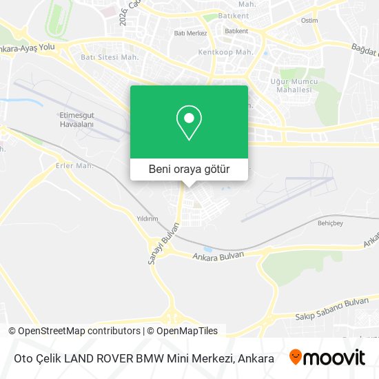 Oto Çelik LAND ROVER BMW Mini Merkezi harita