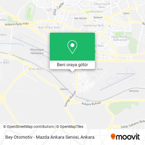 Bey Otomotiv - Mazda Ankara Servisi harita