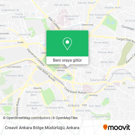 Creavit Ankara Bölge Müdürlüğü harita