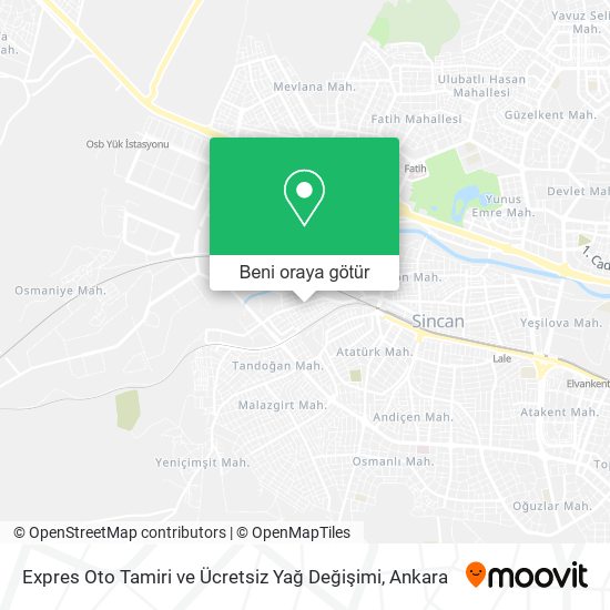 Expres Oto Tamiri ve Ücretsiz Yağ Değişimi harita