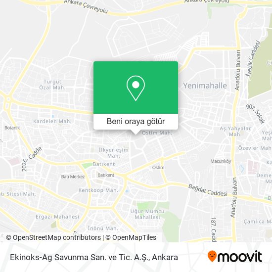 Ekinoks-Ag Savunma San. ve Tic. A.Ş. harita