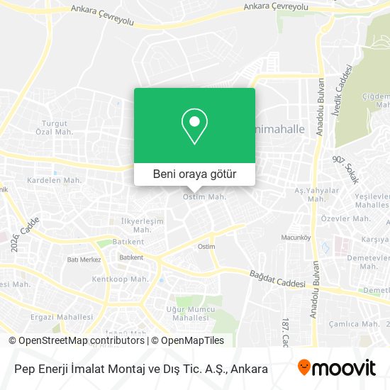 Pep Enerji İmalat Montaj ve Dış Tic. A.Ş. harita
