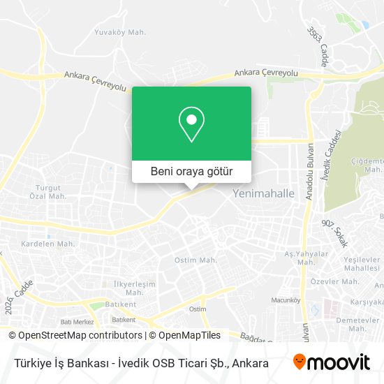 Türkiye İş Bankası - İvedik OSB Ticari Şb. harita