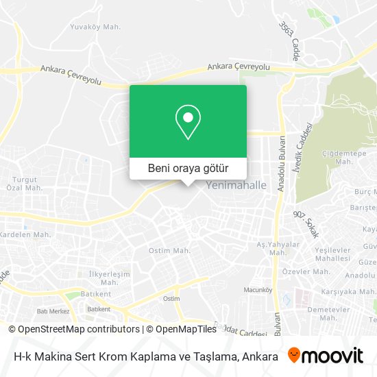 H-k Makina Sert Krom Kaplama ve Taşlama harita