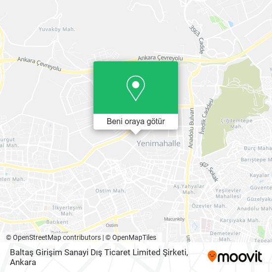 Baltaş Girişim Sanayi Dış Ticaret Limited Şirketi harita