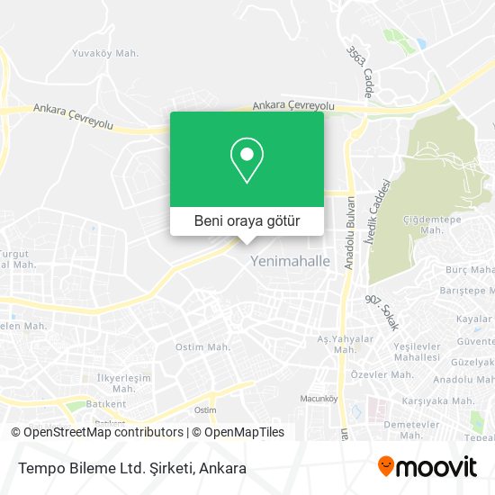 Tempo Bileme Ltd. Şirketi harita