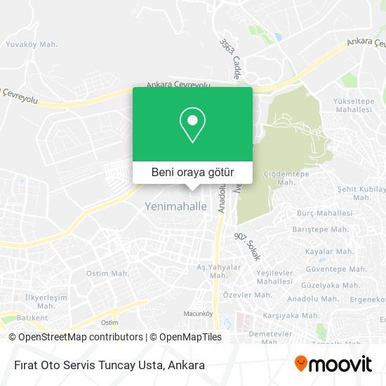 Fırat Oto Servis Tuncay Usta harita