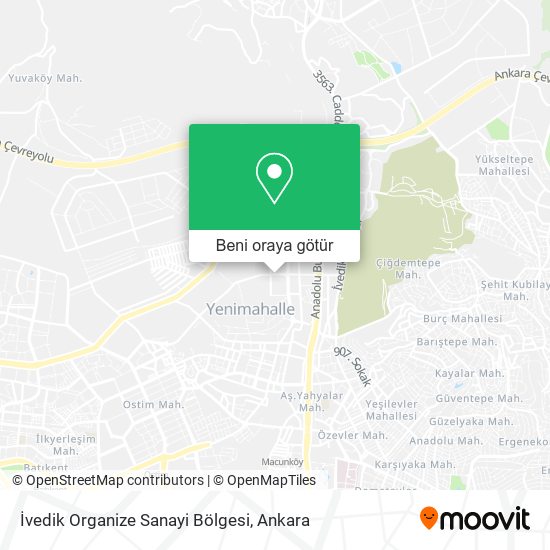 İvedik Organize Sanayi Bölgesi harita