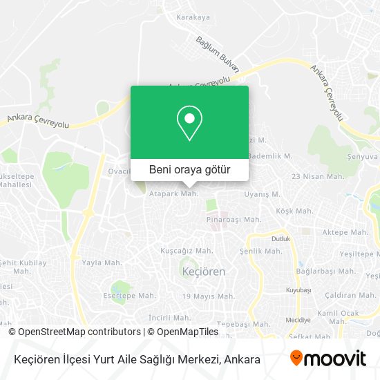 Keçiören İlçesi Yurt Aile Sağlığı Merkezi harita