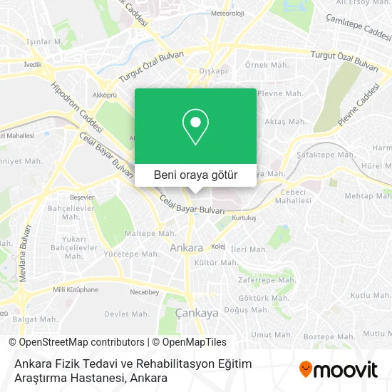 Ankara Fizik Tedavi ve Rehabilitasyon Eğitim Araştırma Hastanesi harita
