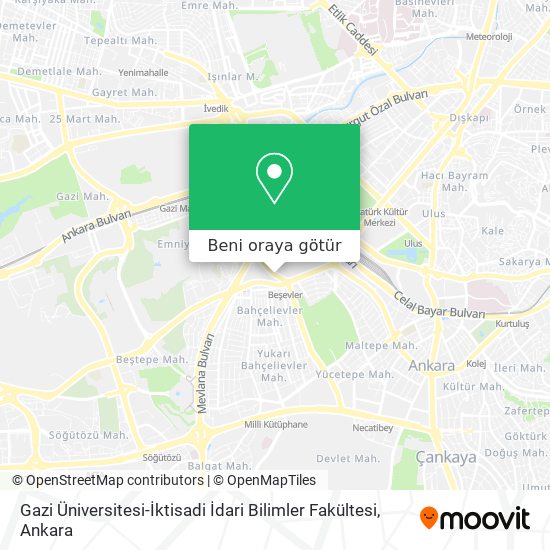 Gazi Üniversitesi-İktisadi İdari Bilimler Fakültesi harita