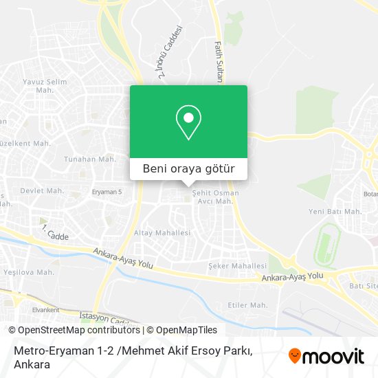 Metro-Eryaman 1-2 /Mehmet Akif Ersoy Parkı harita