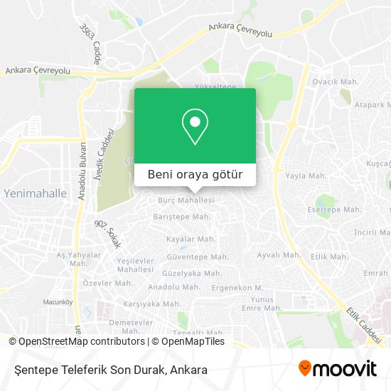 Şentepe Teleferik Son Durak harita