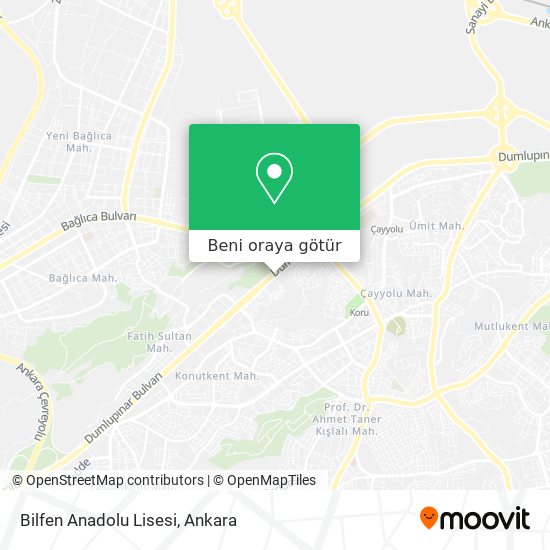 Bilfen Anadolu Lisesi harita