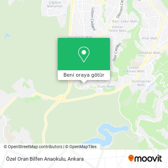 Özel Oran Bilfen Anaokulu harita
