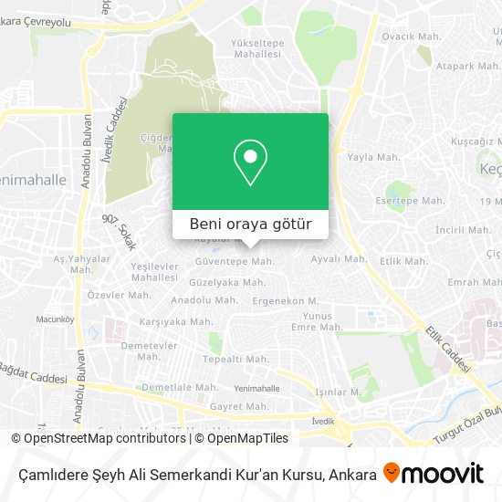Çamlıdere Şeyh Ali Semerkandi Kur'an Kursu harita