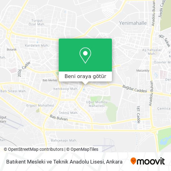 Batıkent Mesleki ve Teknik Anadolu Lisesi harita