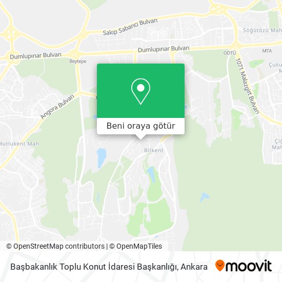 Başbakanlık Toplu Konut İdaresi Başkanlığı harita