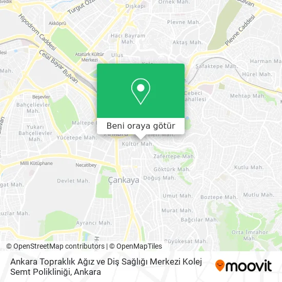 Ankara Topraklık Ağız ve Diş Sağlığı Merkezi Kolej Semt Polikliniği harita