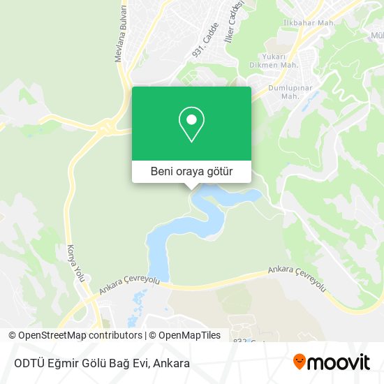 ODTÜ Eğmir Gölü Bağ Evi harita
