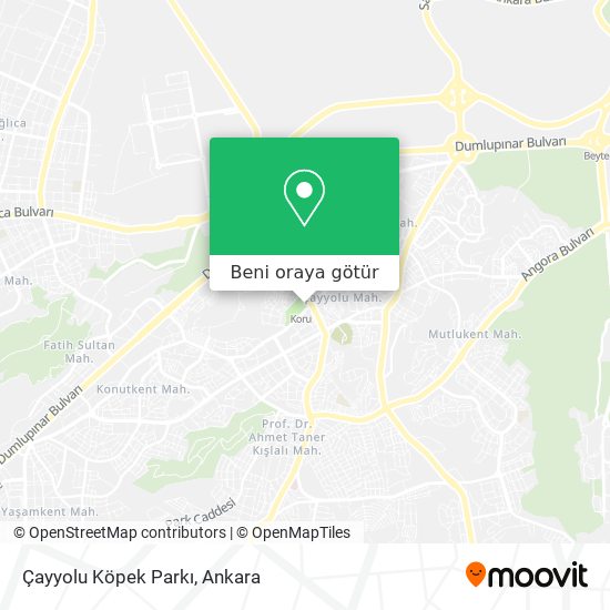 Çayyolu Köpek Parkı harita