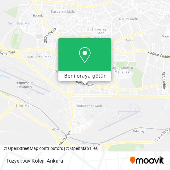 Tüzyeksav Koleji harita