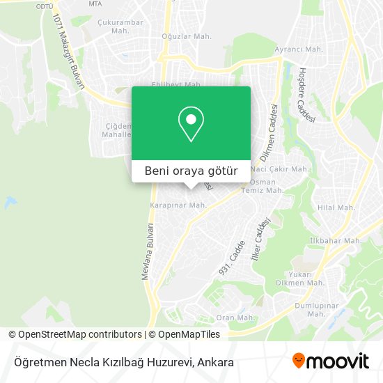 Öğretmen Necla Kızılbağ Huzurevi harita