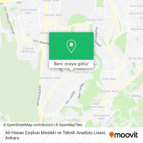 Ali-Hasan Coşkun Mesleki ve Teknik Anadolu Lisesi harita