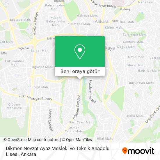 Dikmen Nevzat Ayaz Mesleki ve Teknik Anadolu Lisesi harita