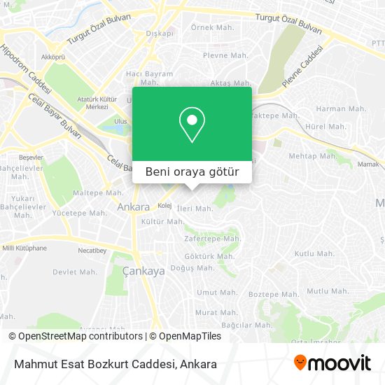 Mahmut Esat Bozkurt Caddesi harita