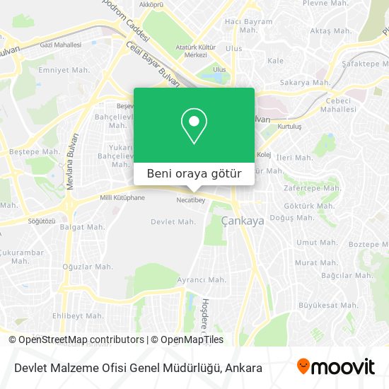 Devlet Malzeme Ofisi Genel Müdürlüğü harita