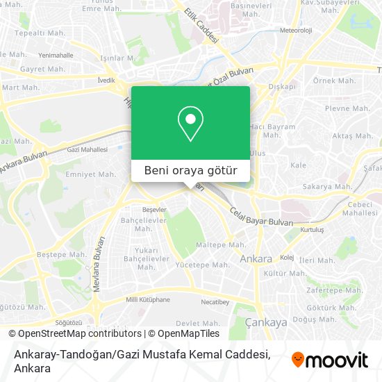 Ankaray-Tandoğan / Gazi Mustafa Kemal Caddesi harita